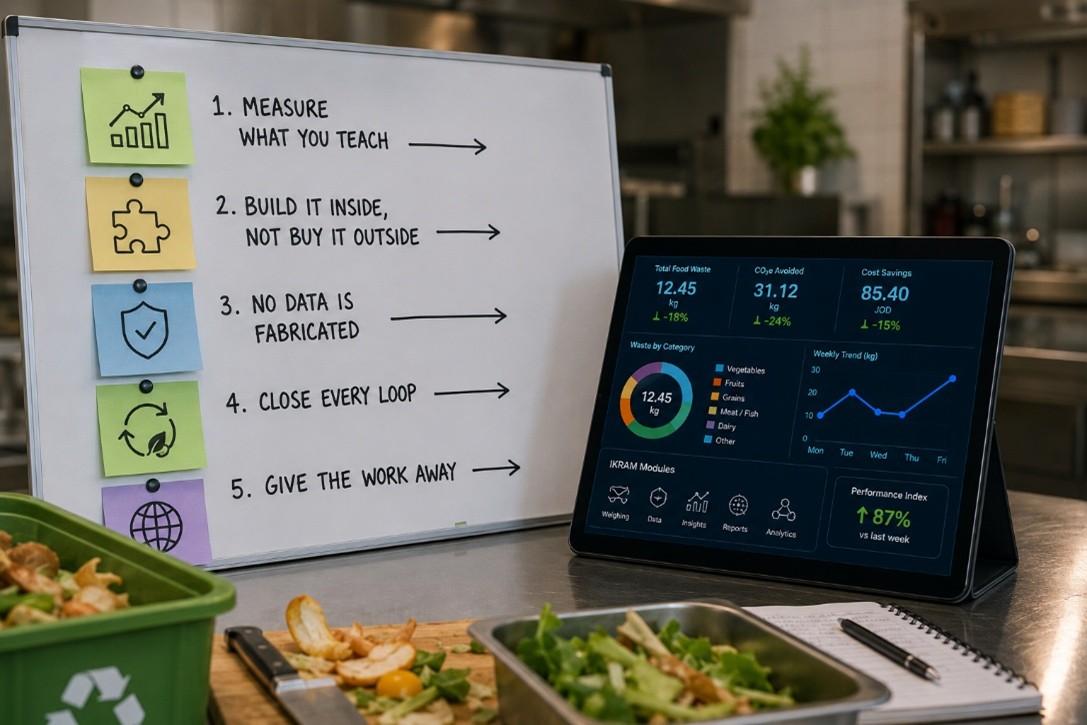 Innovation principles whiteboard and IKRAM tablet