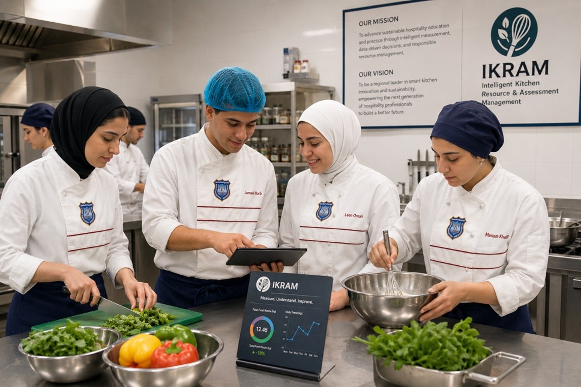 Students using IKRAM in the kitchen